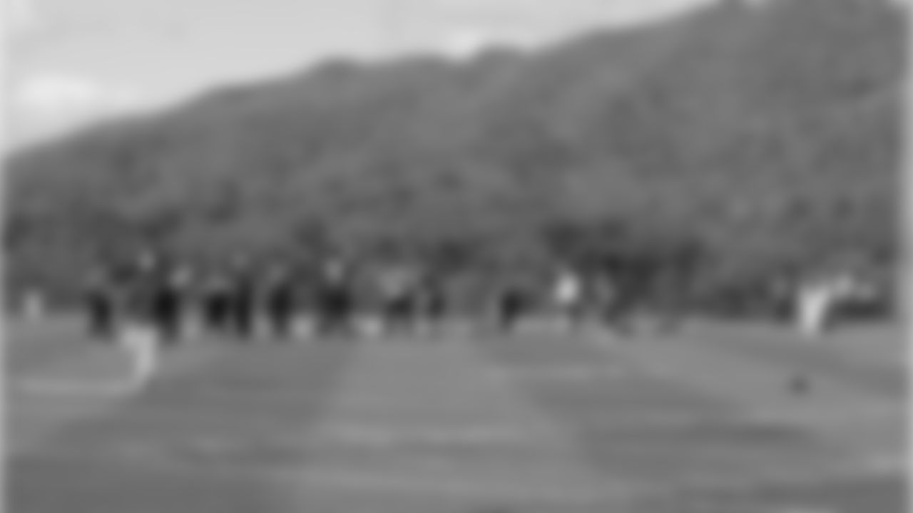 Mountains in the backdrop as the Cardinals practice