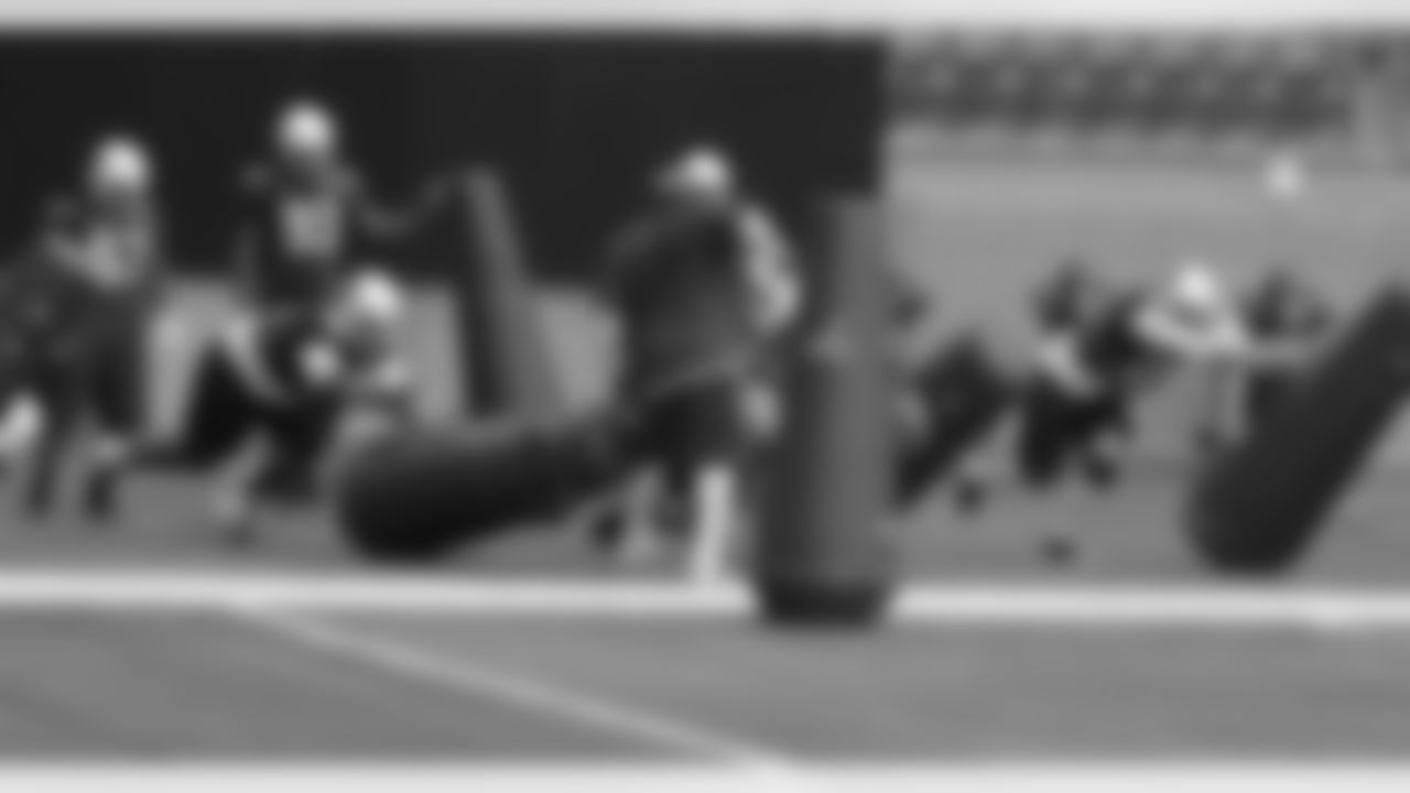 Defensive line runs through drills