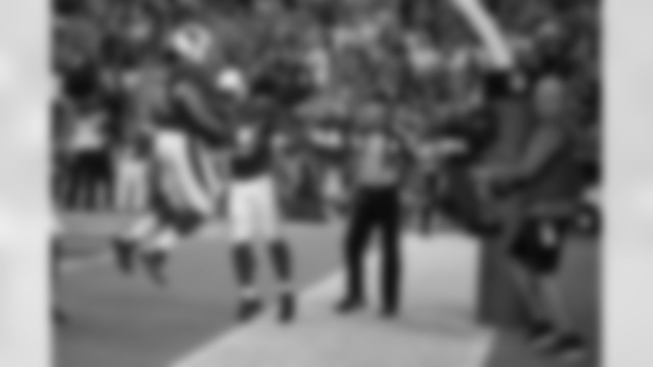 Week 7: RB Rashard Mendenhall and LG Paul Fanaika celebrate a touchdown.