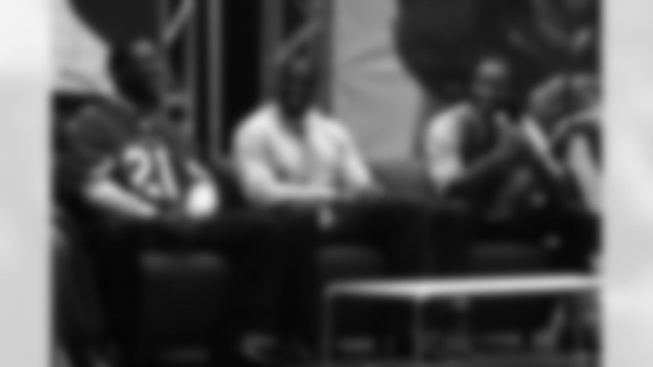 Patrick Peterson, Sam Acho, Larry Fitzgerald share a laugh