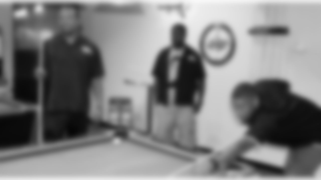 Rashad Johnson, Jerraud Powers and Brittan Golden play pool
