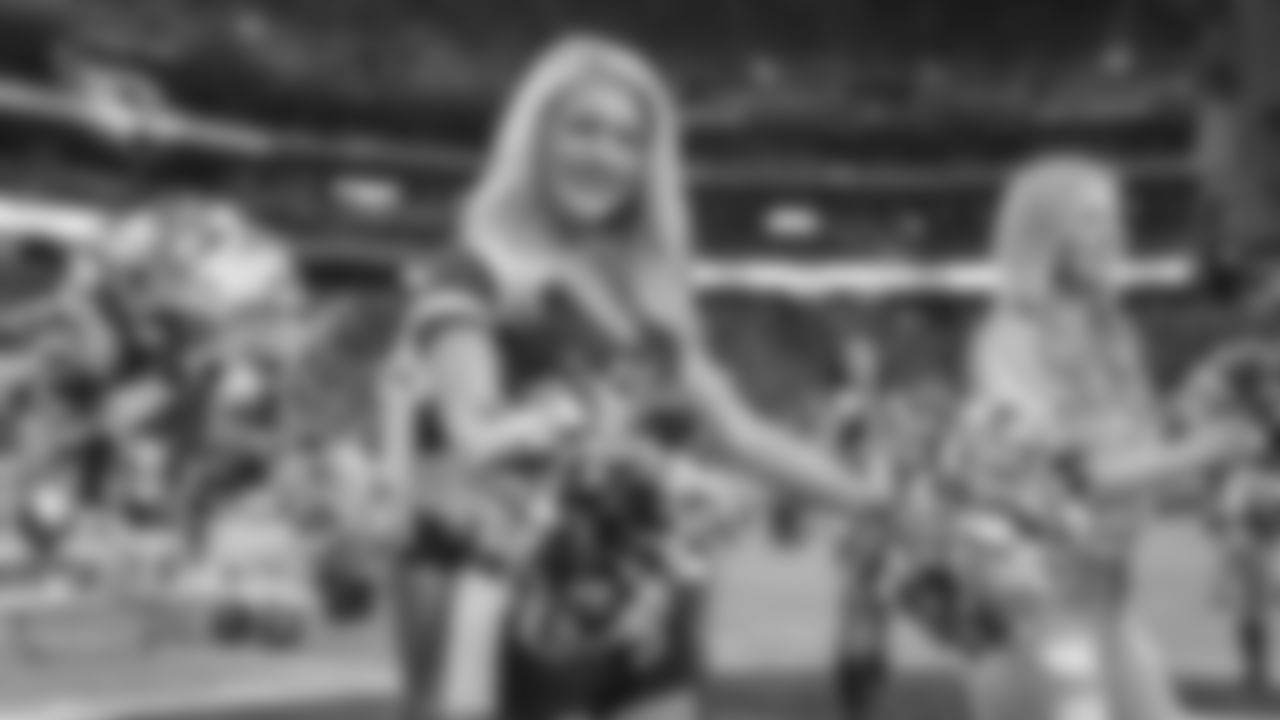 Images from halftime of the Falcons game, where Cardinals cheerleaders performed with cancer survivors and their caregivers to raise awareness for early detection and prevention