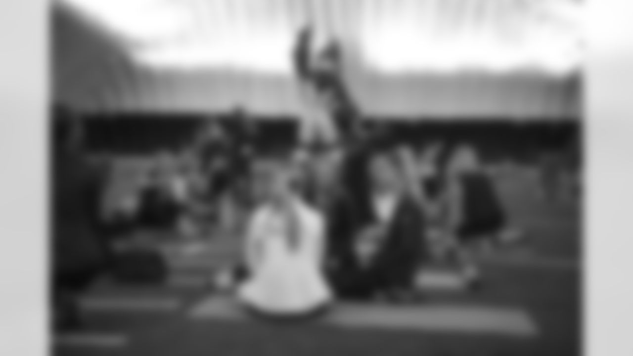 The Arizona Cardinals Cheerleaders host an alumni yoga mixer at the Dignity Health Training Facility on Sunday, March 26, 2023.