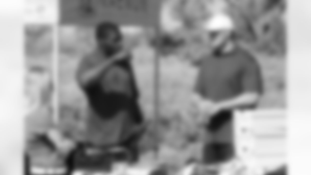Sam Acho and Todd Heap talk beforehand
