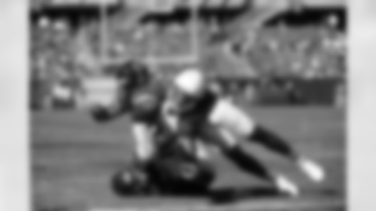 WR Larry Fitzgerald reaches for the end zone in Chicago