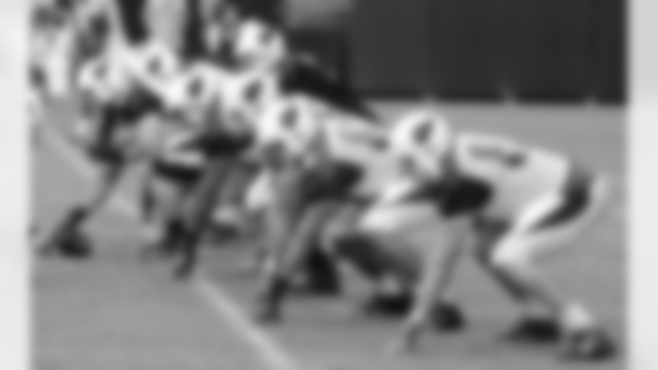 The offense at the line of scrimmage