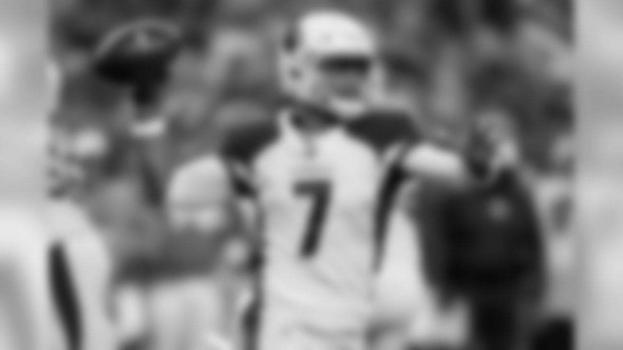 Cardinals quarterback Brett Hundley (7) throws during the first half of an NFL preseason football game against the Denver Broncos, Thursday, Aug. 29, 2019, in Denver.