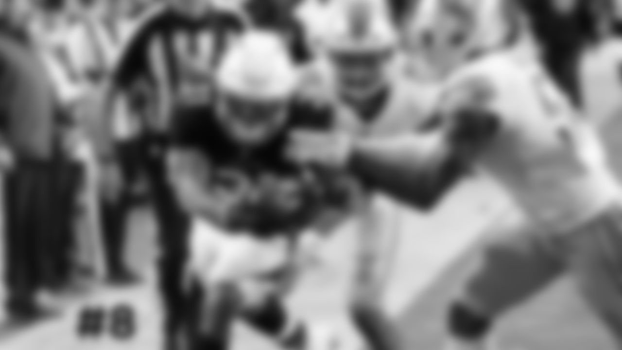 8. RB David Johnson stretches out near the goal-line