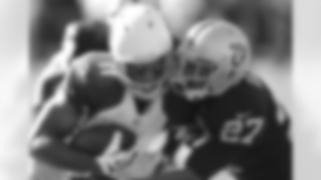 Week 3 at Oakland: WR Larry Fitzgerald catching a pass against the Raiders last season