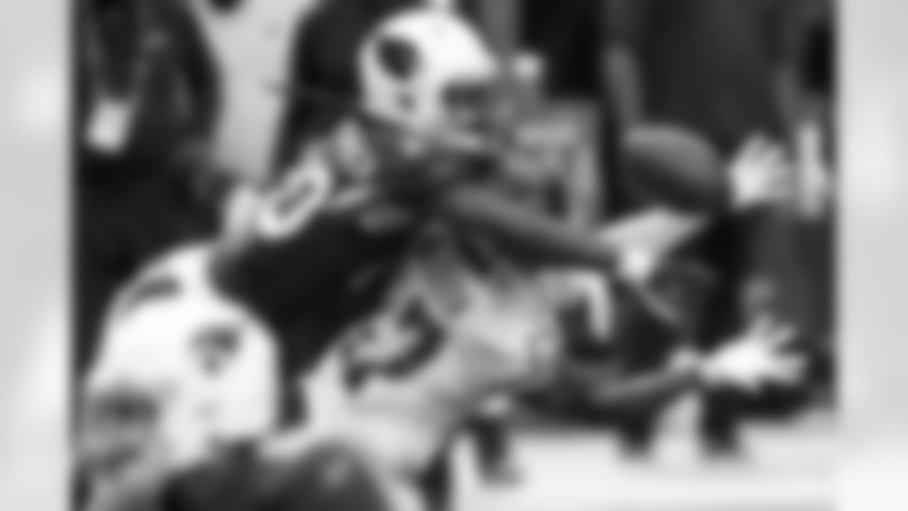 Arizona Cardinals cornerback Patrick Peterson (21) breaks up a pass intended for Washington Football Team wide receiver Terry McLaurin (17).