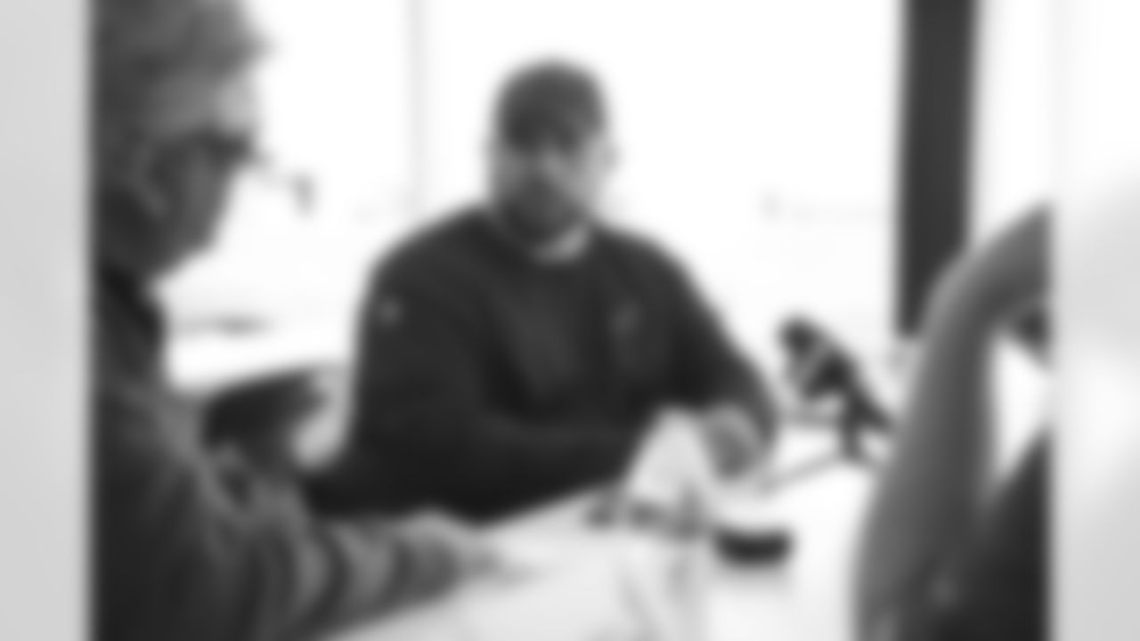 Arizona Cardinals Offensive line Coach Klayton Adams meets with the media on Wednesday, March 8, 2023 in Tempe, AZ.