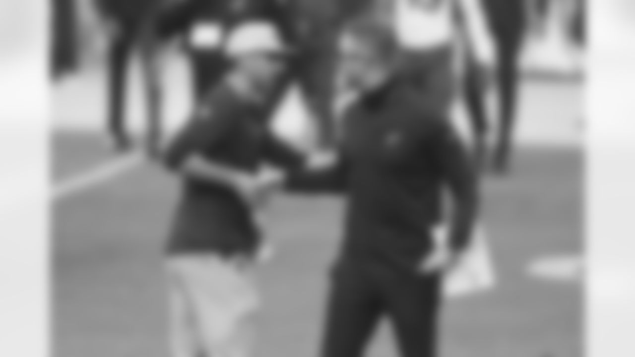 San Francisco 49ers head coach Kyle Shanahan and Arizona Cardinals head coach Kliff Kingsbury shake hands after an NFL football game on Sunday, Sept. 13, 2020, in Santa Clara, Calif. The Cardinals won 24-20.