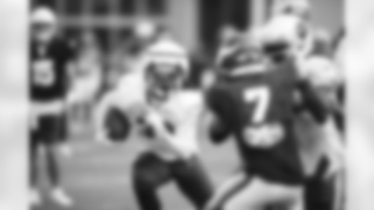 Arizona Cardinals running back Keaontay Ingram (30) during a joint Training Camp practice with the Minnesota Vikings on Thursday, August 24, 2023 in Eagan, MN.