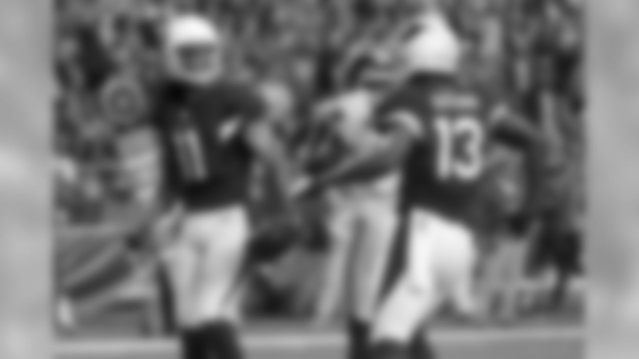 WR Larry Fitzgerald celebrates his touchdown reception