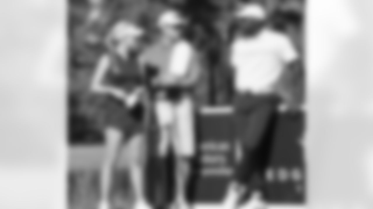 Patrick Peterson (right) with Paige Spiranac (left) and Blair O'Neal.