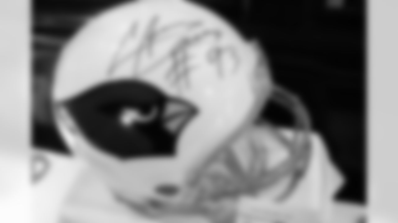 DE Calais Campbell autographed helmet