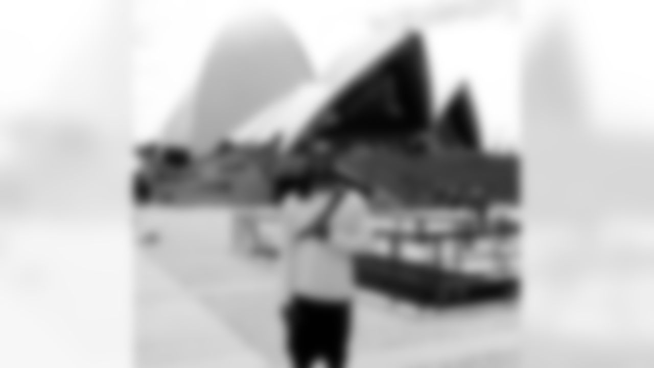 Fitz near the famed Sydney Opera House in Australia