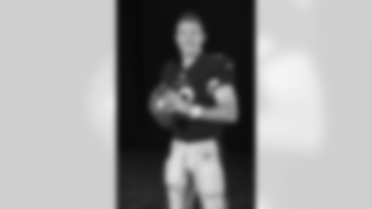 Arizona Cardinals quarterback Colt McCoy (12) poses for a photo during Cardinals Media Day on Monday, June 13, 2022 in Tempe, AZ.