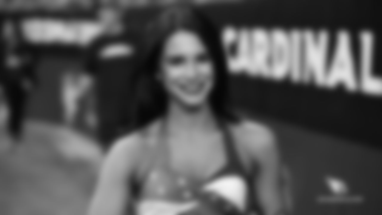 Images of Cardinals cheerleader Kelsie during the 2018 season