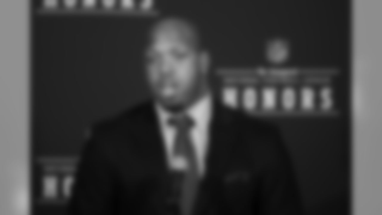 Baltimore Ravens' Terrell Suggs is seen after receiving the AP Defensive Player of the Year during the inaugural NFL Honors show Saturday, Feb. 4, 2012, in Indianapolis.