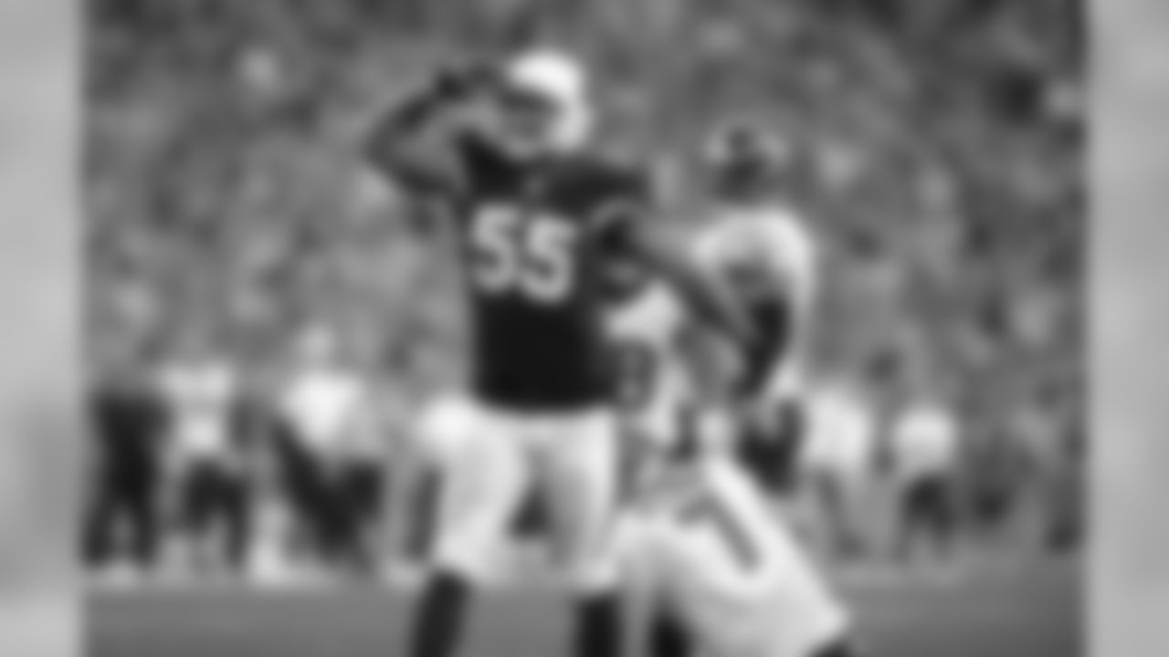 LB John Abraham celebrates a sack against the Texans.
