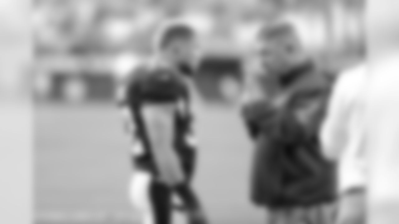 Mathieu with special teams coordinator Amos Jones