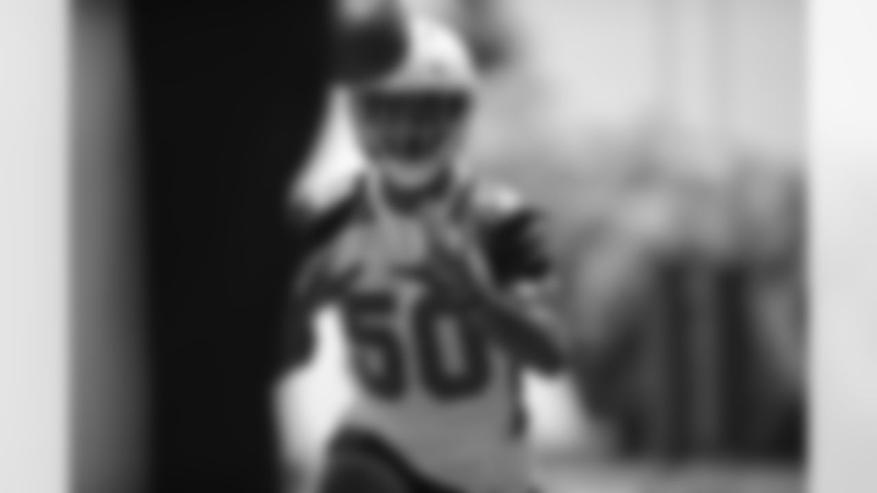Arizona Cardinals linebacker Chandler Wooten (50) practices during Week 1 of the OTA offseason program on Wednesday, May 25, 2022 in Tempe, AZ.