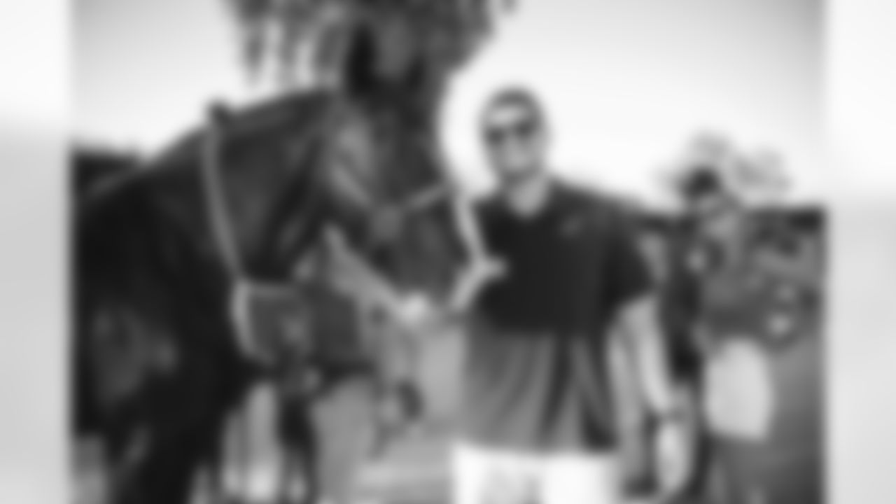 The Arizona Cardinals visit Hunkapi Farms to work with therapy horses and families with ALS on Saturday, May 13, 2023 in Scottsdale, AZ.