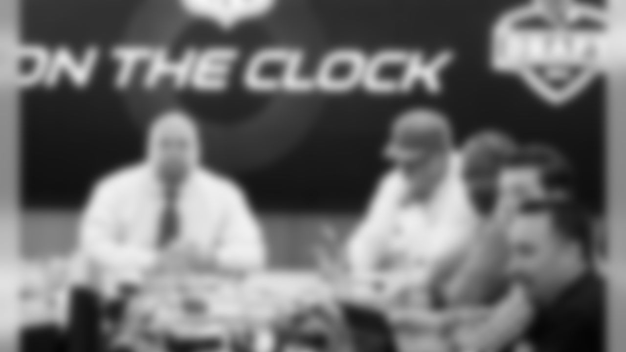 Keim in the draft room with Bruce Arians and scouts