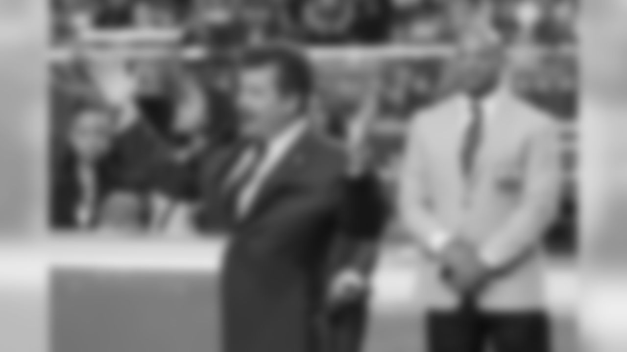 Team president Michael Bidwill speaks during the ring ceremony