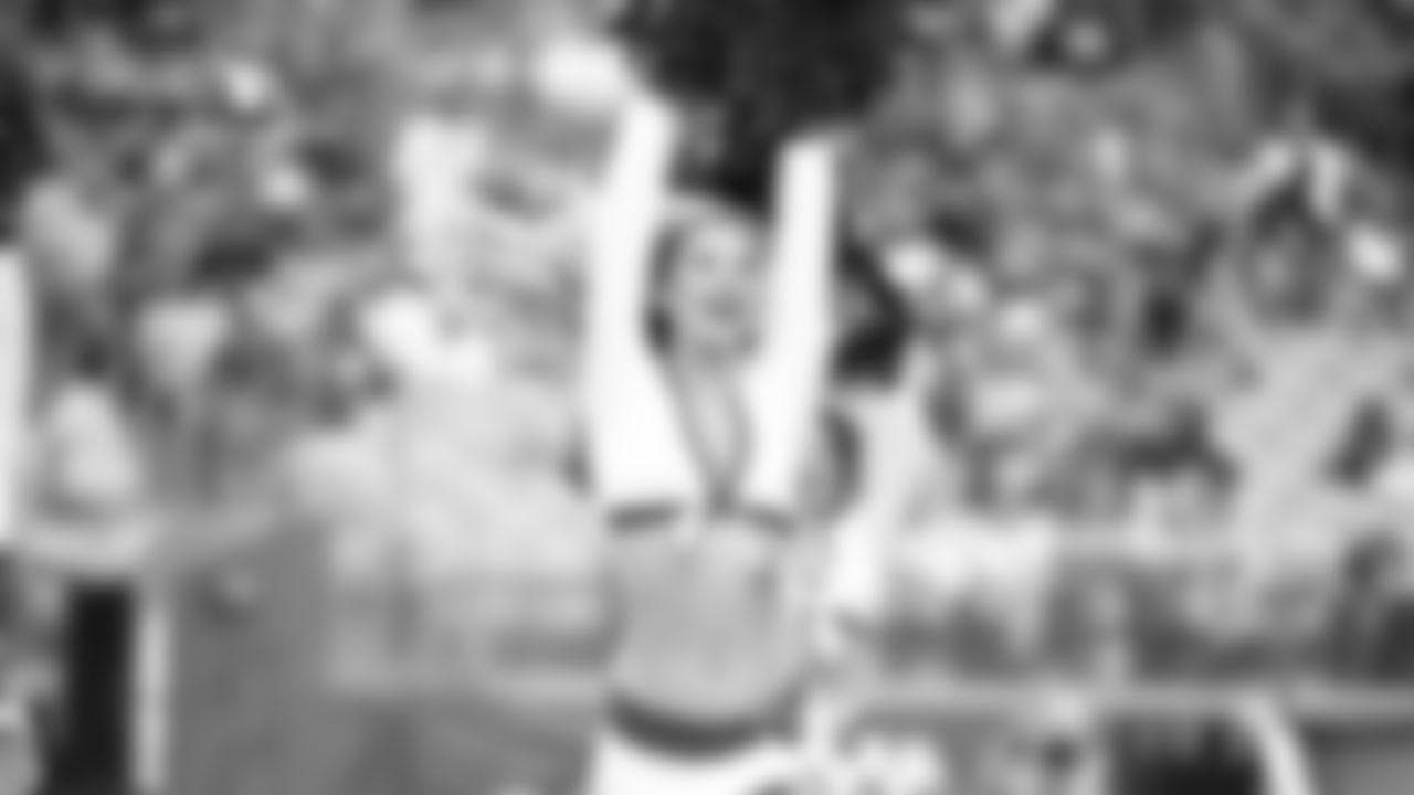 Images of Cardinals cheerleader Megan during the 2018 season