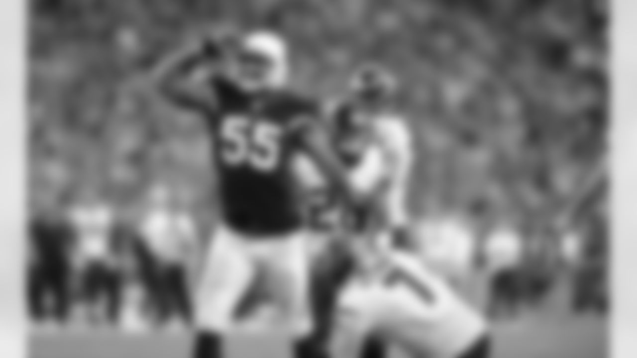 LB John Abraham salutes the crowd after a sack