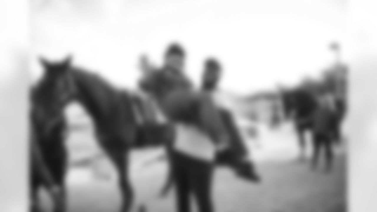 The Arizona Cardinals visit Hunkapi Farms to work with therapy horses and families with ALS on Saturday, May 13, 2023 in Scottsdale, AZ.