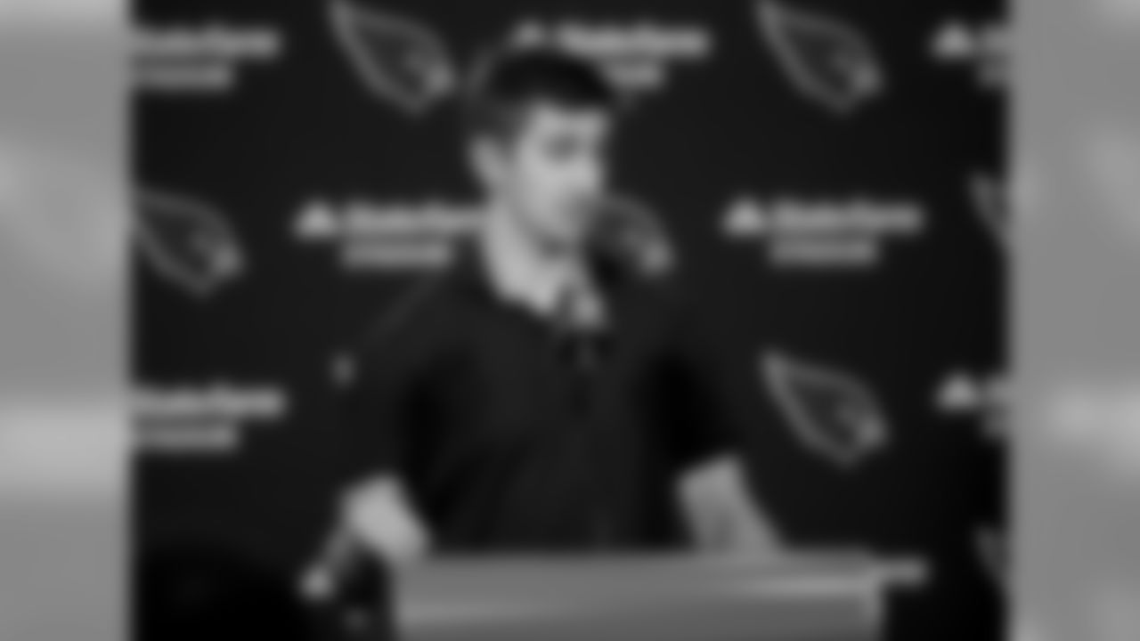 Arizona Cardinals quarterback Josh Rosen speaks after an NFL football game, Sunday, Sept. 30, 2018, against the Seattle Seahawks in Glendale, Ariz. The Seahawks won 20-17. (AP Photo/Rick Scuteri)