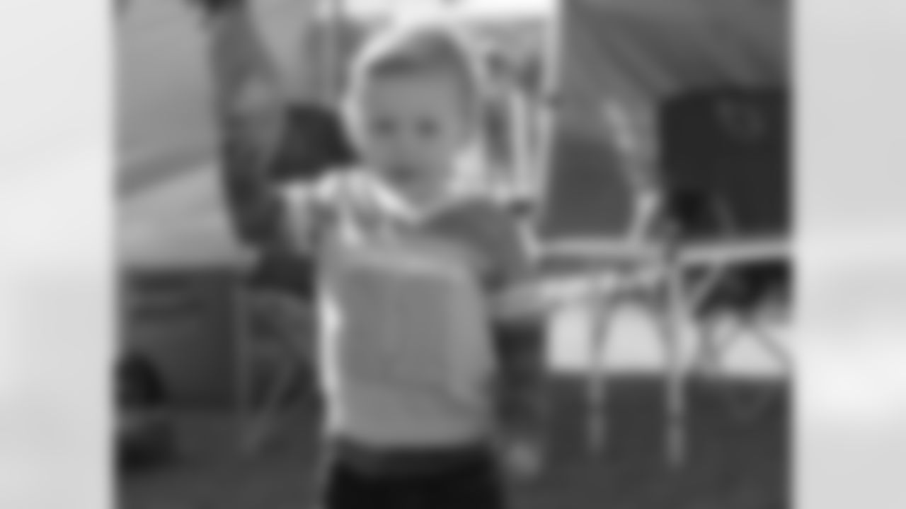 A young Cards fan enjoying the tailgate on Sunday