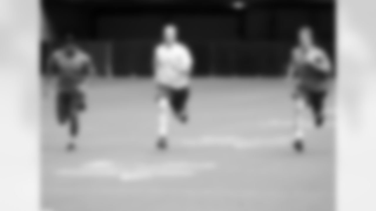From left: Tight ends Rob Housler, Jake Ballard and John Carlson