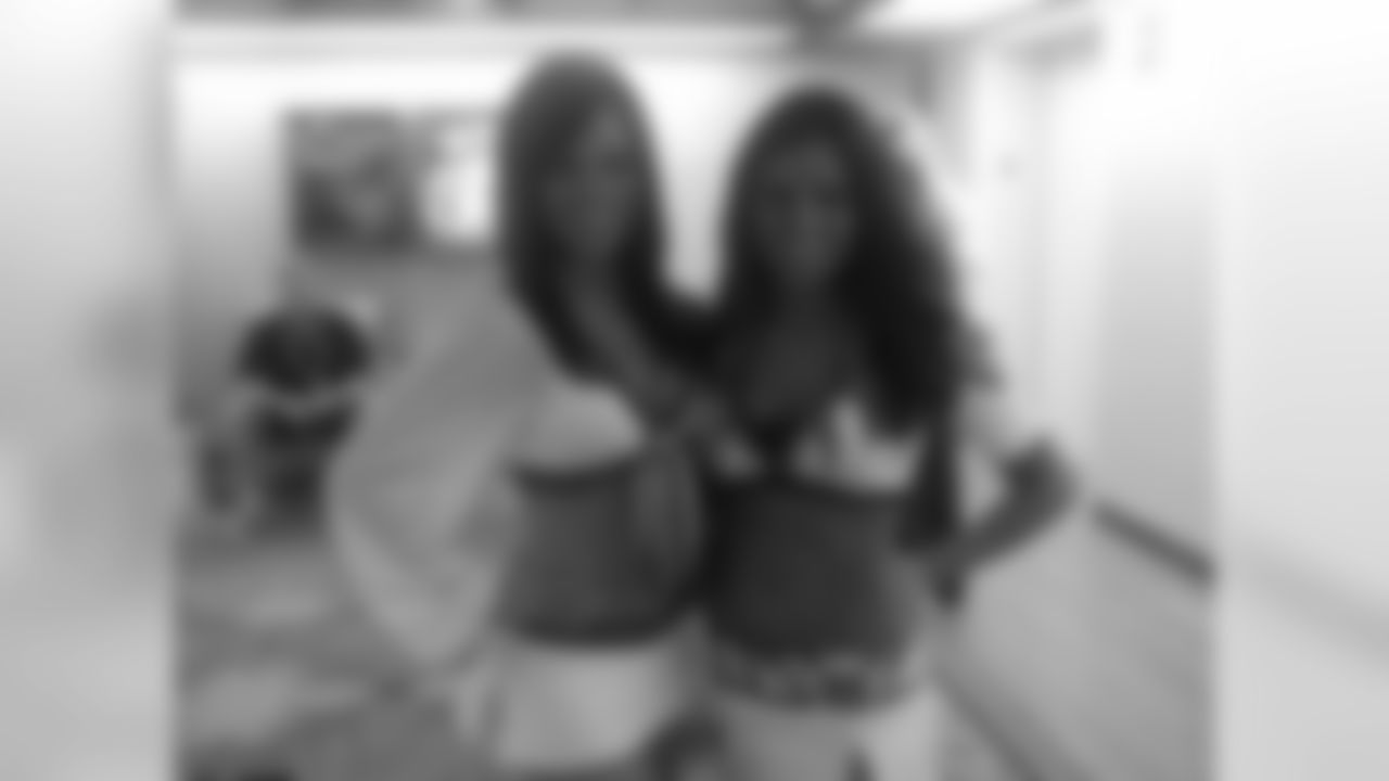 Allie with a Bengals cheerleader