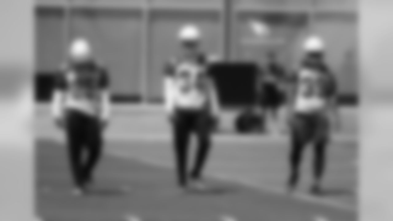 From left: CB Jonathan Moxey, S Harlan Miller and CB Jarell Carter