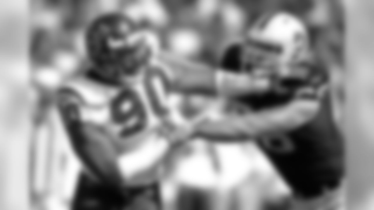 Tangling with Texans DE Mario Williams in 2010.