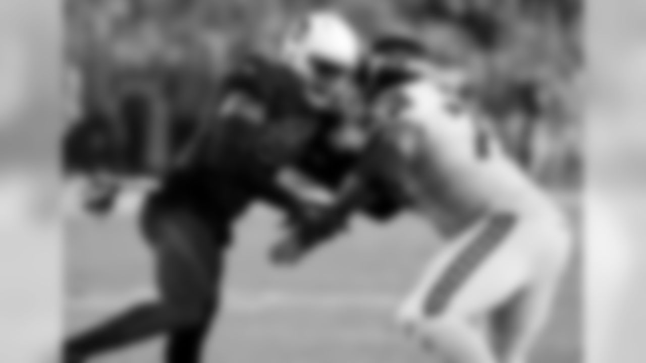 LB Chandler Jones works to get some pressure