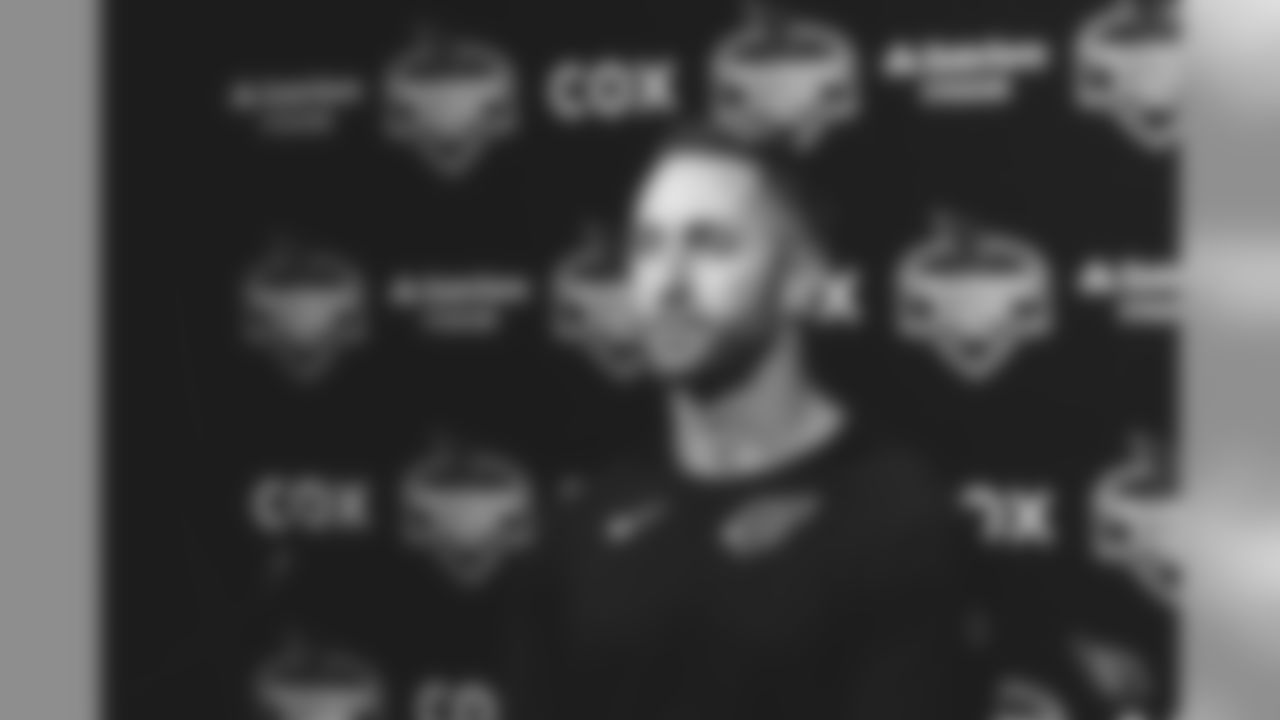 Coach Kliff Kingsbury speaks with the media.