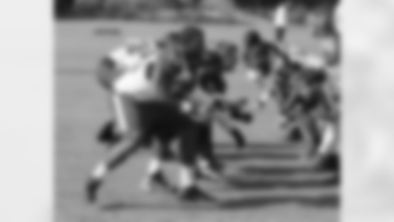 Offensive linemen at the line of scrimmage
