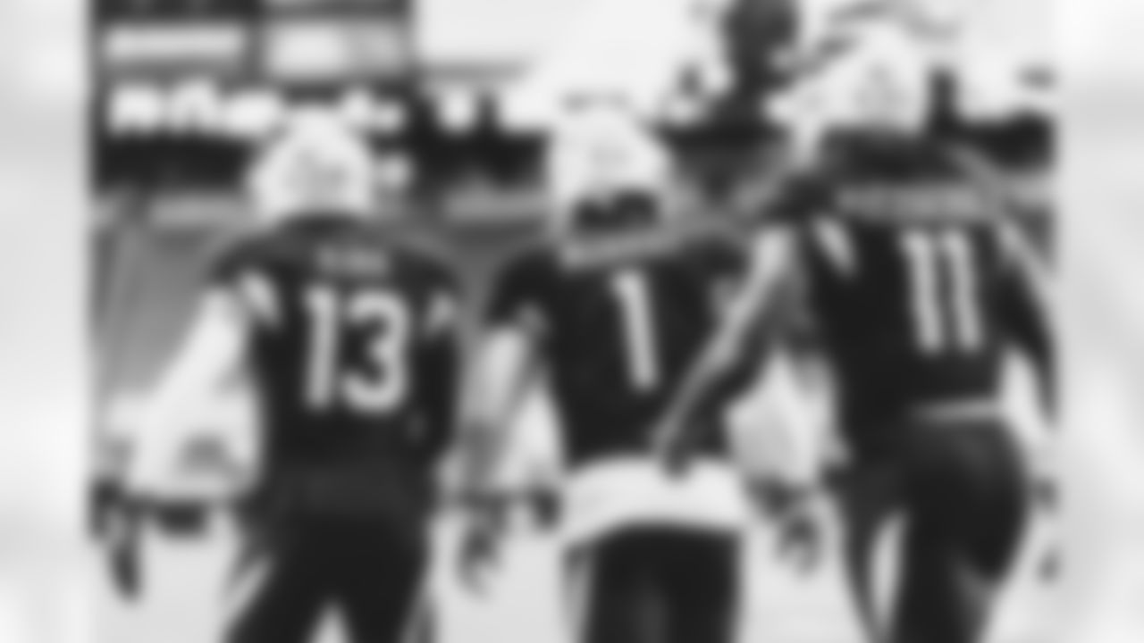 From left: WR Christian Kirk, QB Kyler Murray and WR Larry Fitzgerald