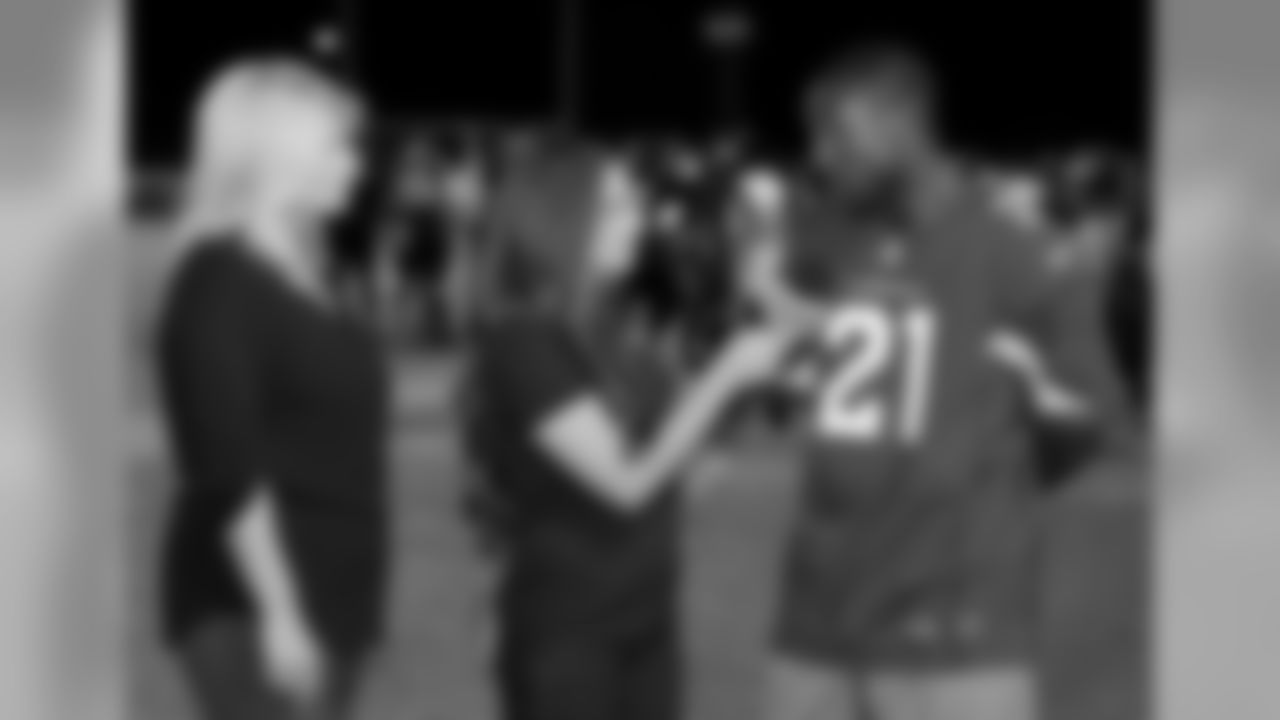 Nicole Bidwill and Patrick Peterson are interviewed about the event
