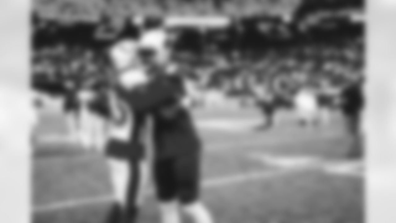 Hugs between Cardinals LB Chandler Jones and Colts LB Darius Leonard.