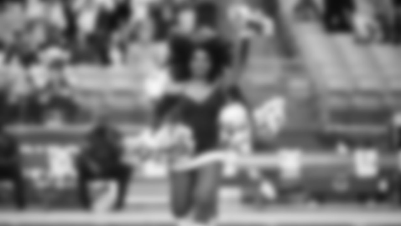 Images of Cardinals cheerleader Tequasia during the 2019 season