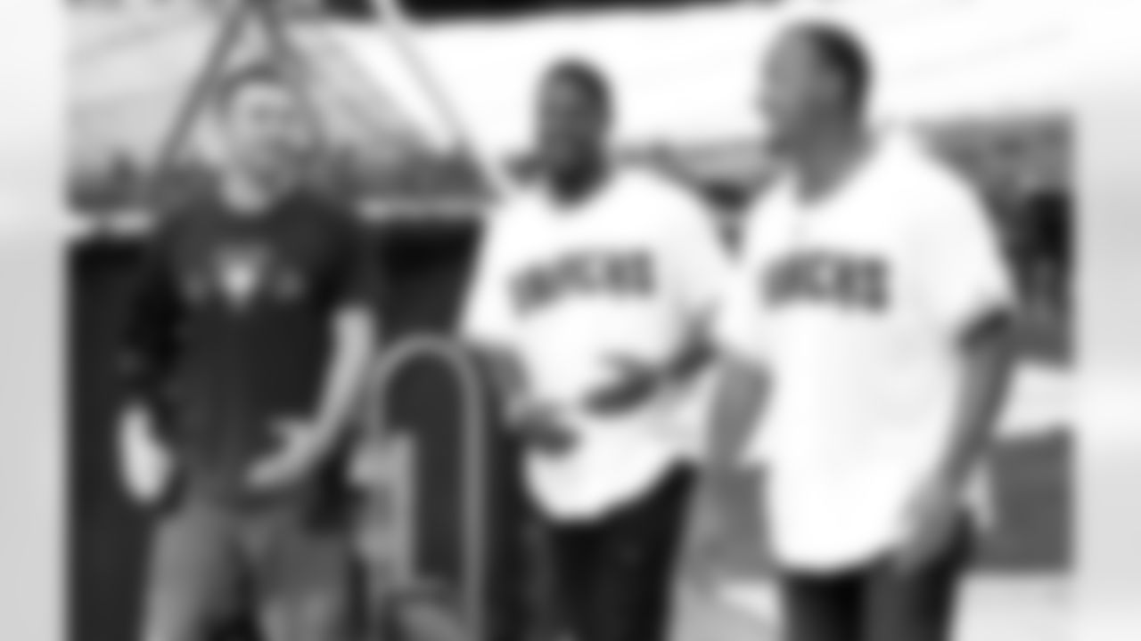 Outfielder A.J. Pollock with Johnson and Floyd