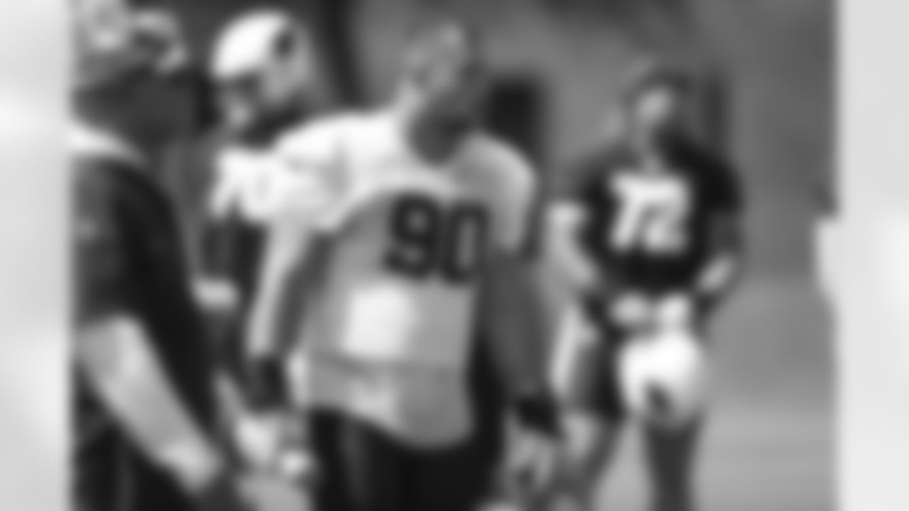 Arizona Cardinals defensive lineman Ben Stille (90) during practice at the Dignity Health Training Facility on Wednesday, September 20, 2023 in Tempe, AZ.