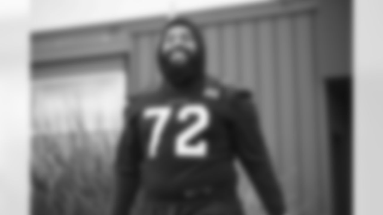 Arizona Cardinals offensive lineman Cody Ford (72) during practice at the Dignity Health Sports Complex on Thursday, January 5, 2023 in Tempe, AZ.
