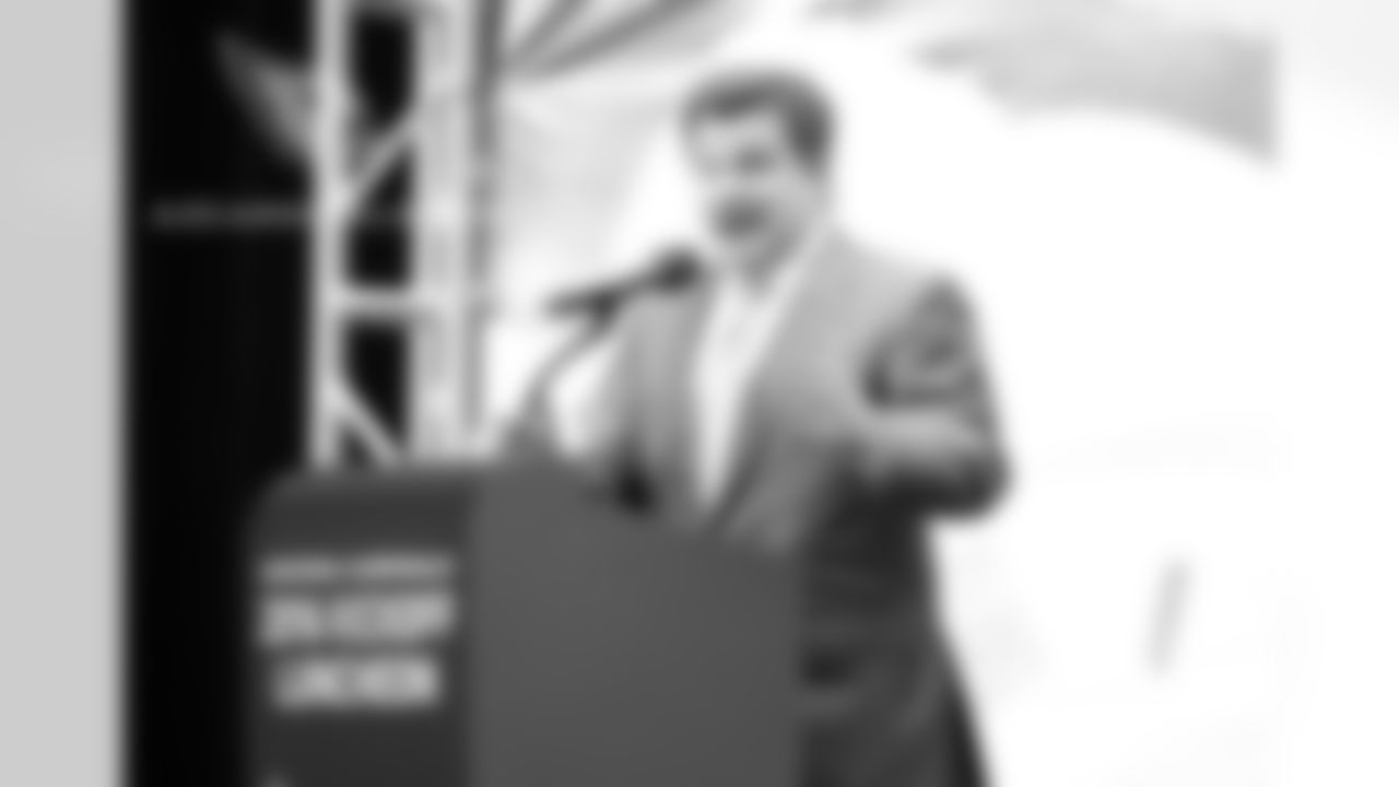Team president Michael Bidwill talks to the guests